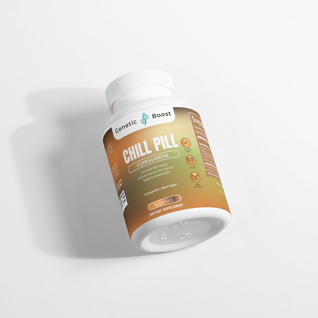 Discover the Power of "Chill Pill": Genetic Boost's Premium Ashwagandha Supplement with Black Pepper for Maximum Benefits